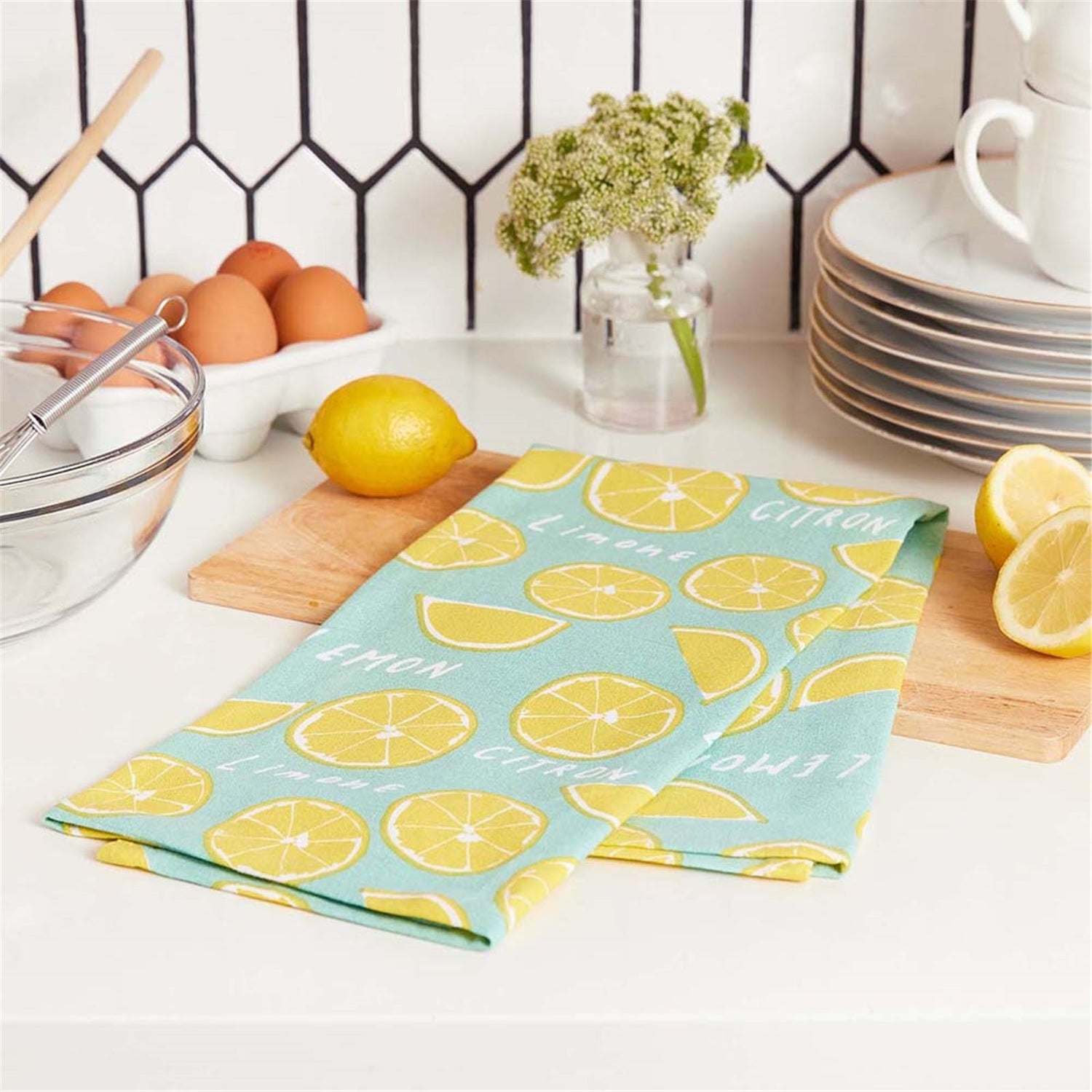 Limone Cotton Kitchen Towels (Set of 3) Cotton Kitchen Towel - rockflowerpaper