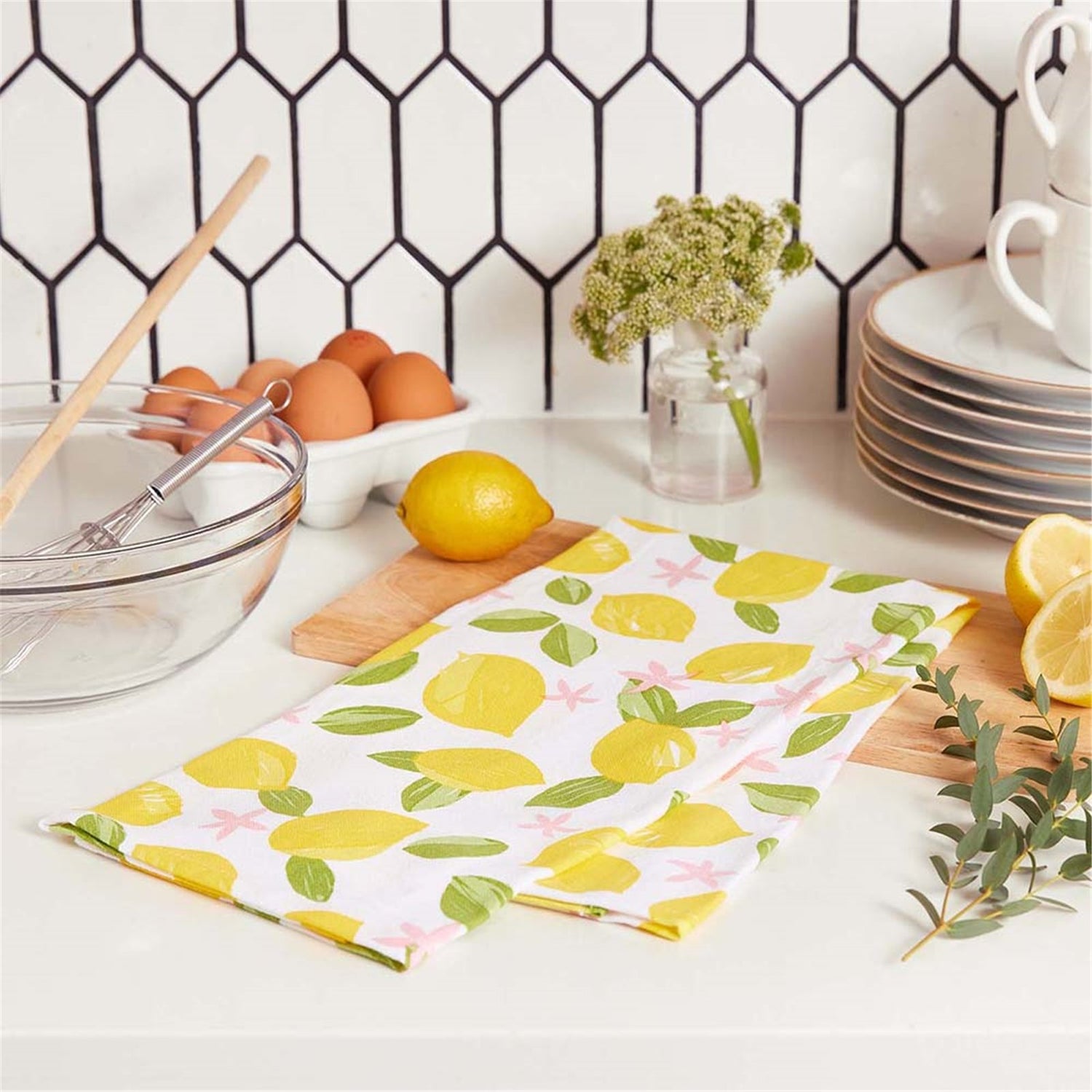 Limone Cotton Kitchen Towels (Set of 3) Cotton Kitchen Towel - rockflowerpaper