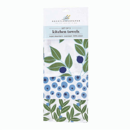 Blueberry Medley Cotton Kitchen Towels (Set of 3) Cotton Kitchen Towel - rockflowerpaper