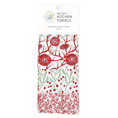 Camellia  Cotton Kitchen Towels (Set of 3)