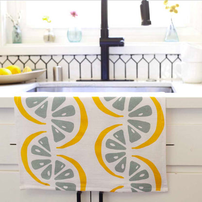 Lemon Slices Cotton Kitchen Towels (Set of 3) Cotton Kitchen Towel - rockflowerpaper