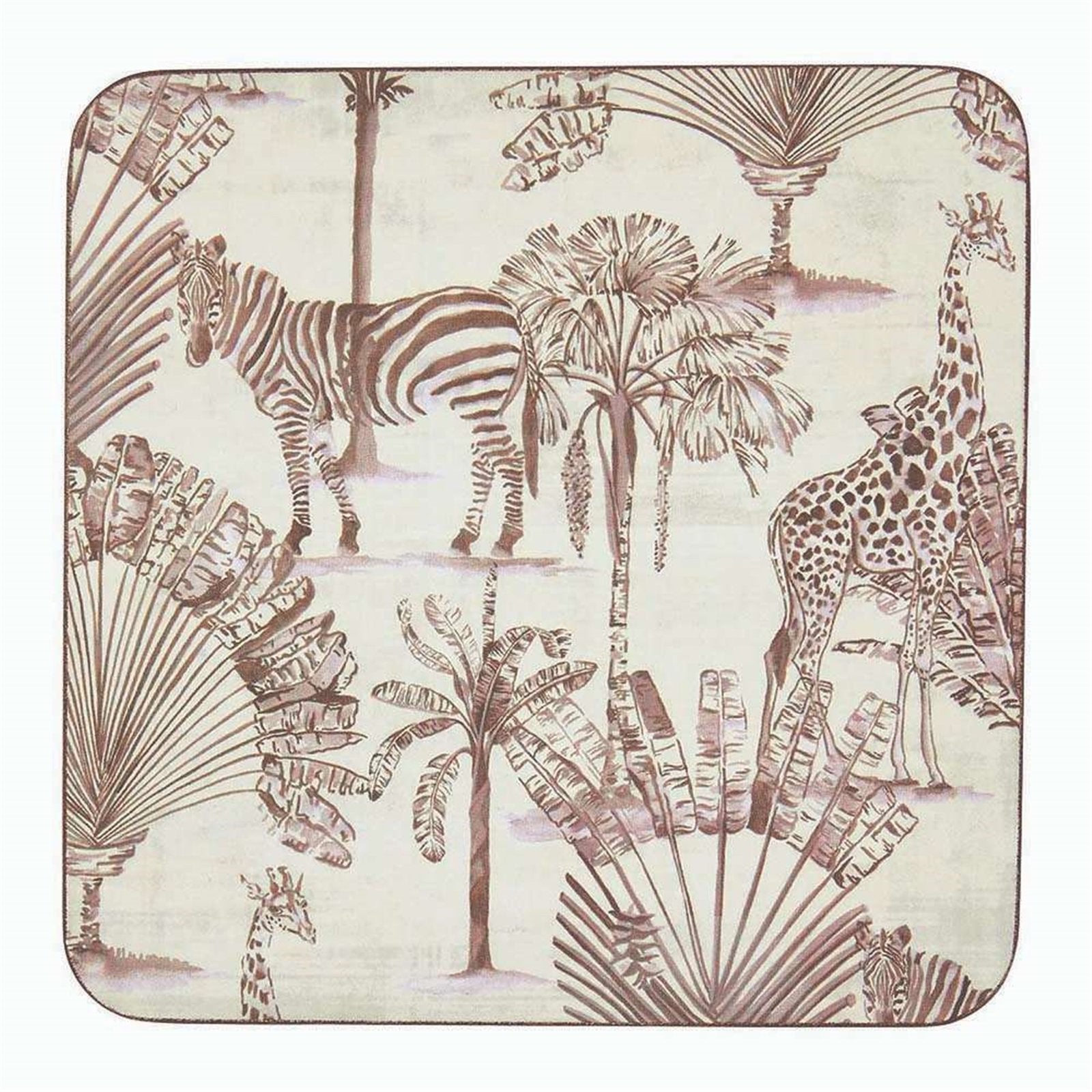 Safari Animals Square Coaster - Set of 4 Coaster - rockflowerpaper