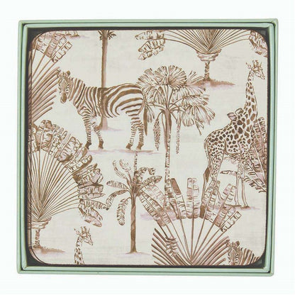 Safari Animals Square Coaster - Set of 4 Coaster - rockflowerpaper