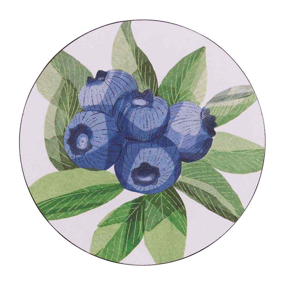 Blueberry Bunch Round Coaster - Set of 4 Coaster - rockflowerpaper
