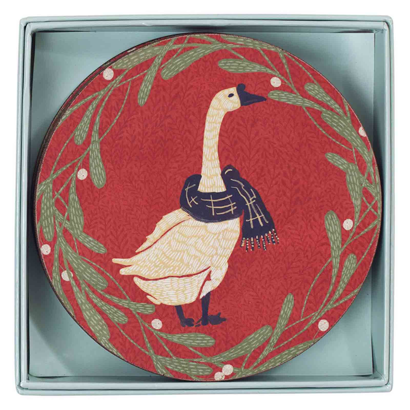 Goose Round Coaster - Set of 4 Coaster - rockflowerpaper