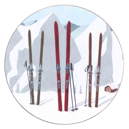 Nordic Ski Round Coaster - Set of 4 Coaster - rockflowerpaper