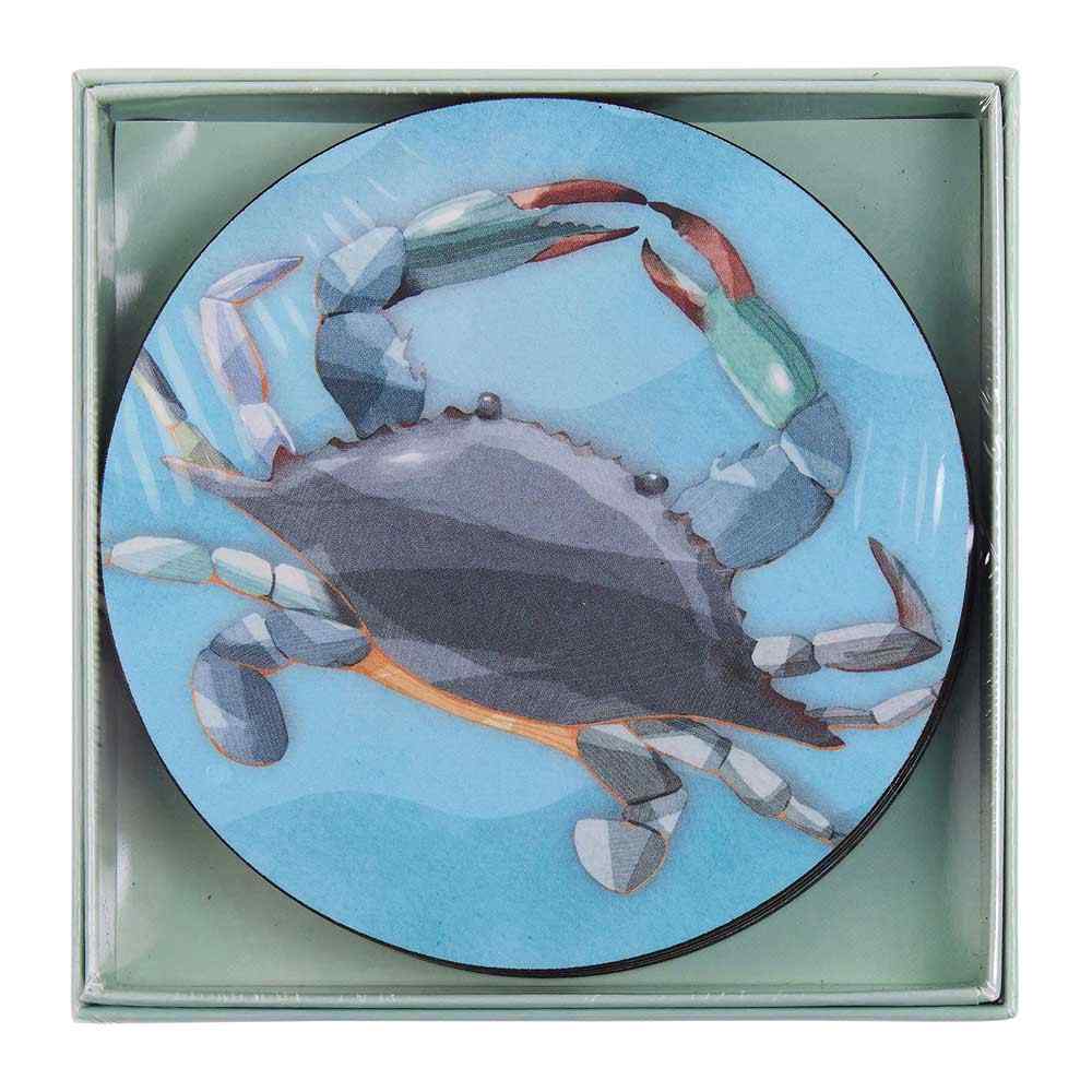 Crab Round Coaster - Set of 4 Coaster - rockflowerpaper