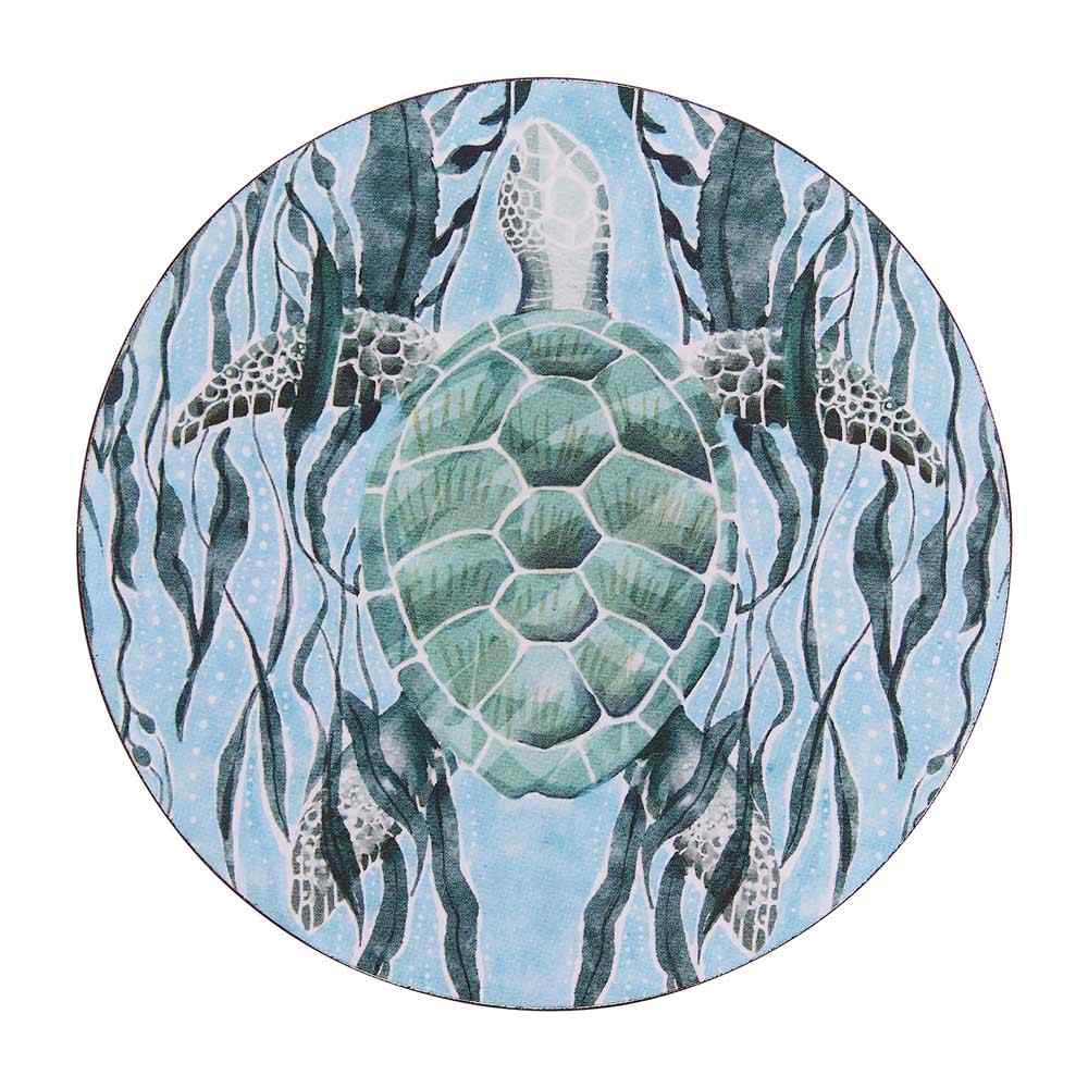 Marine Turtle Round Coaster - Set of 4 Coaster - rockflowerpaper