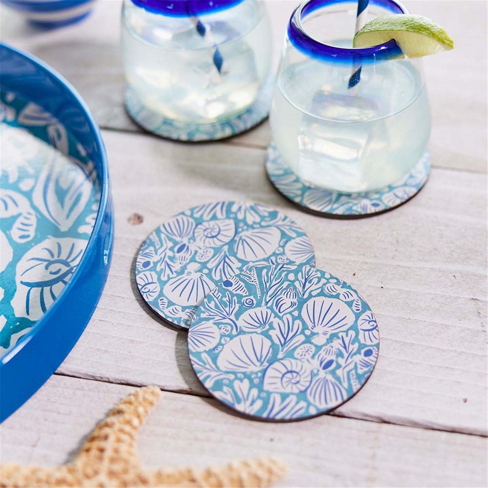 Sea Life Round Coaster - Set of 4 Coaster - rockflowerpaper