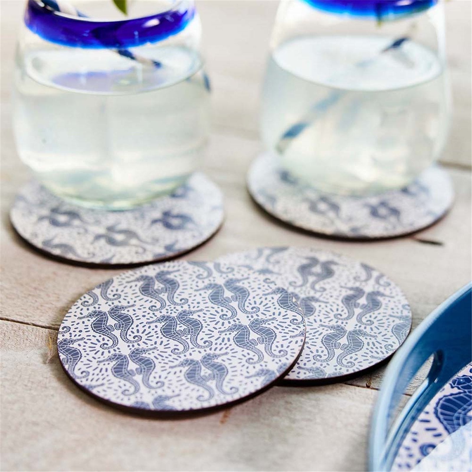 Sea Horses Round Coaster - Set of 4 Coaster - rockflowerpaper