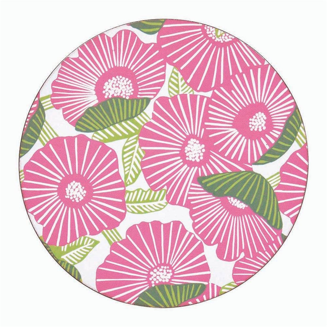 Poppy Papaver Round Coaster - Set of 4 Coaster - rockflowerpaper