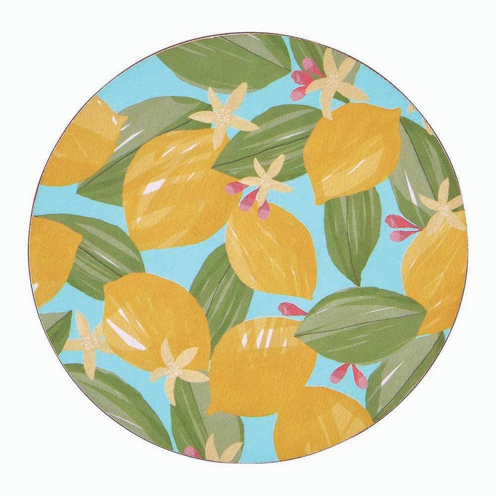 Lemon Blossoms Round Coaster - Set of 4 Coaster - rockflowerpaper