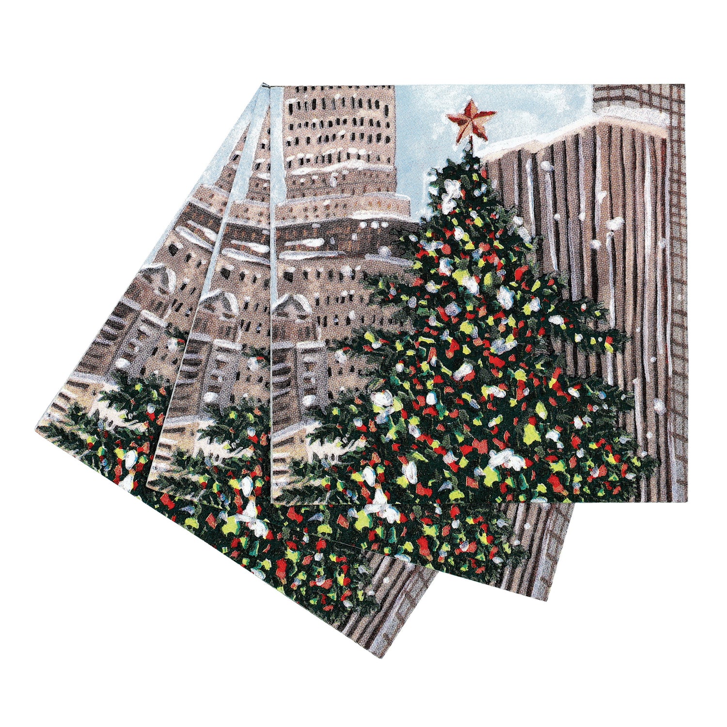 Cityscape Yuletide Paper Cocktail Napkins (Pack of 25)