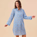 Ainsley Light Blue Cotton Night Shirt