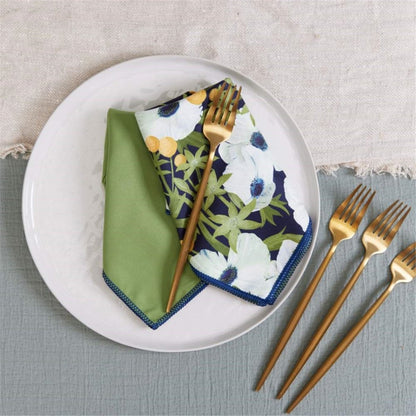 Anemone Poppy blu Dinner Napkin Dinner Napkin - rockflowerpaper