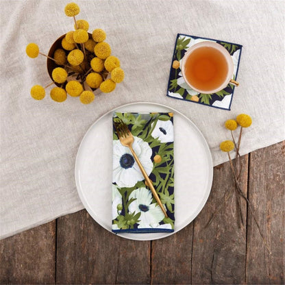 Anemone Poppy blu Dinner Napkin Dinner Napkin - rockflowerpaper