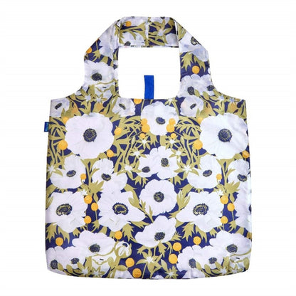 Anemone Poppy blu Reusable Shopping Bag - Machine washable Reusable Shopping Bag - rockflowerpaper