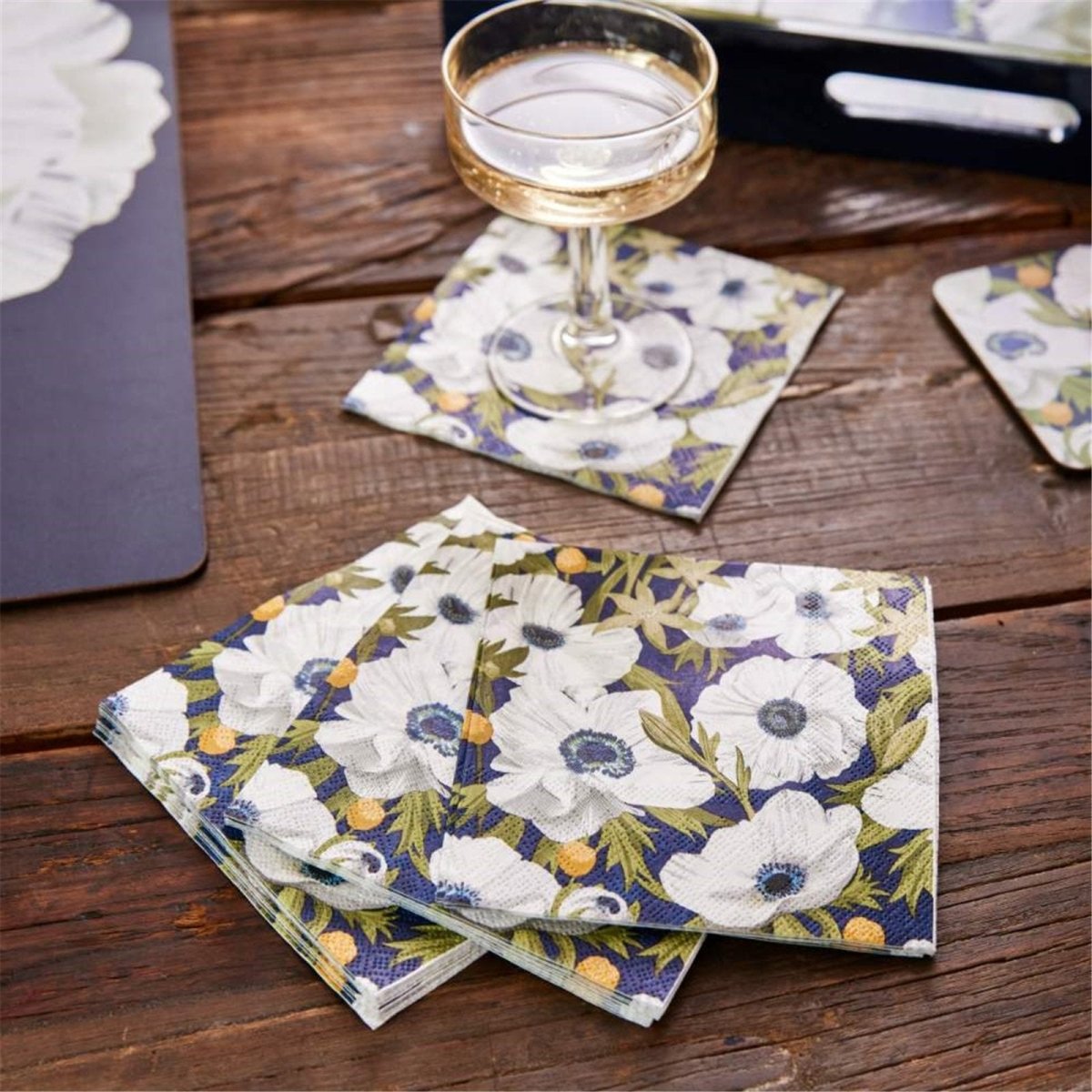 Anemone Poppy Paper Cocktail Napkins (Pack of 20) Paper Cocktail Napkin - rockflowerpaper