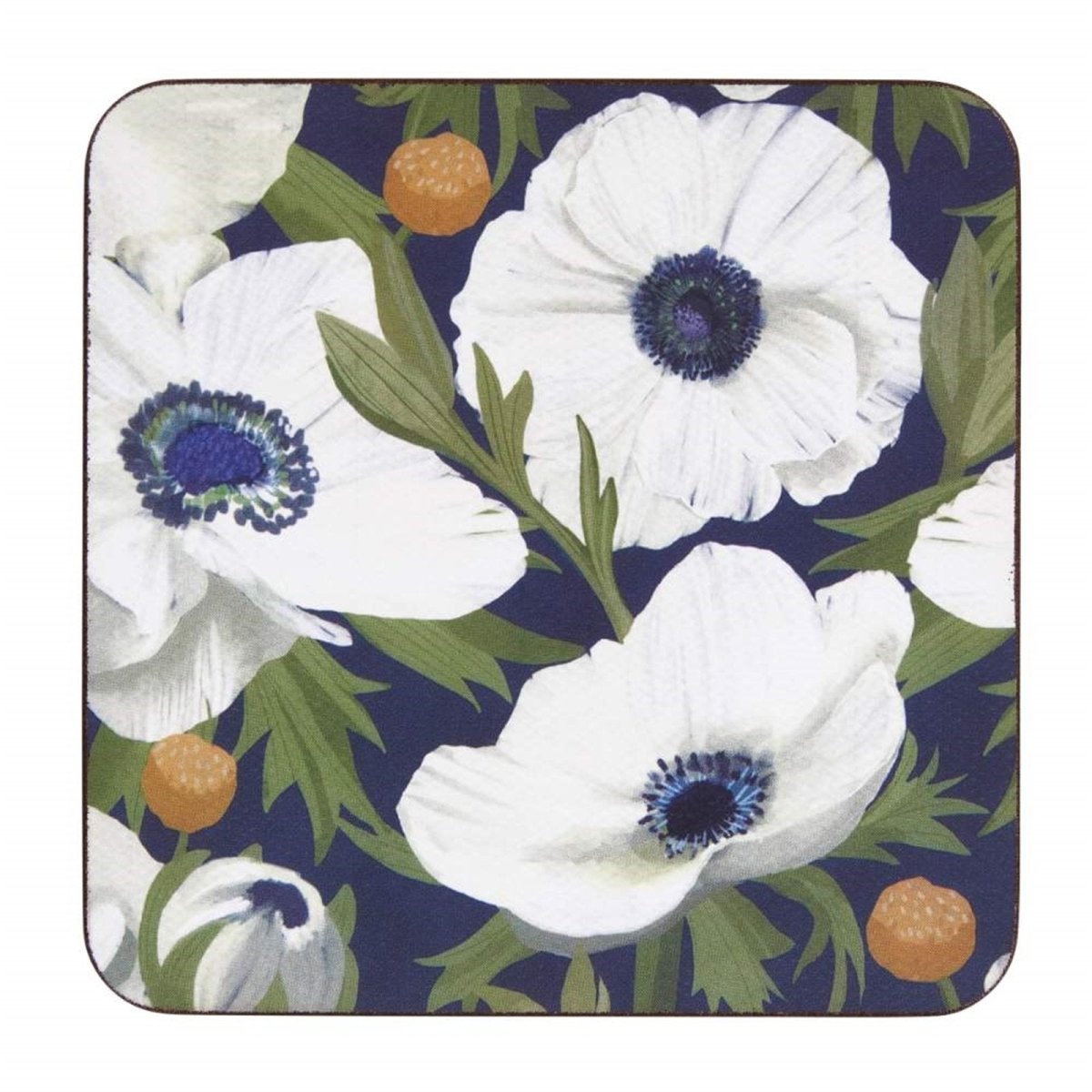 Anemone Poppy Square Coaster - Set of 4 Coaster - rockflowerpaper