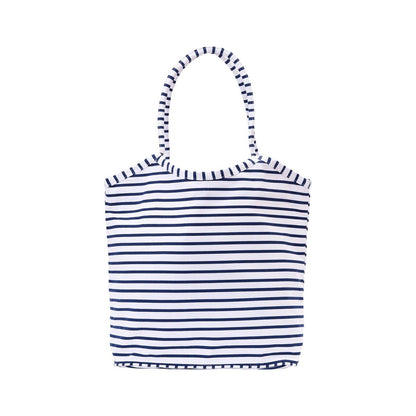Bateau Stripe Navy Bucket Bag Tote - rockflowerpaper