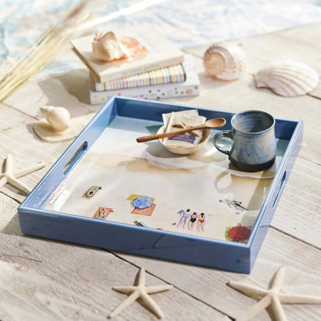 Beach Life 15 Inch Square Tray Tray - rockflowerpaper