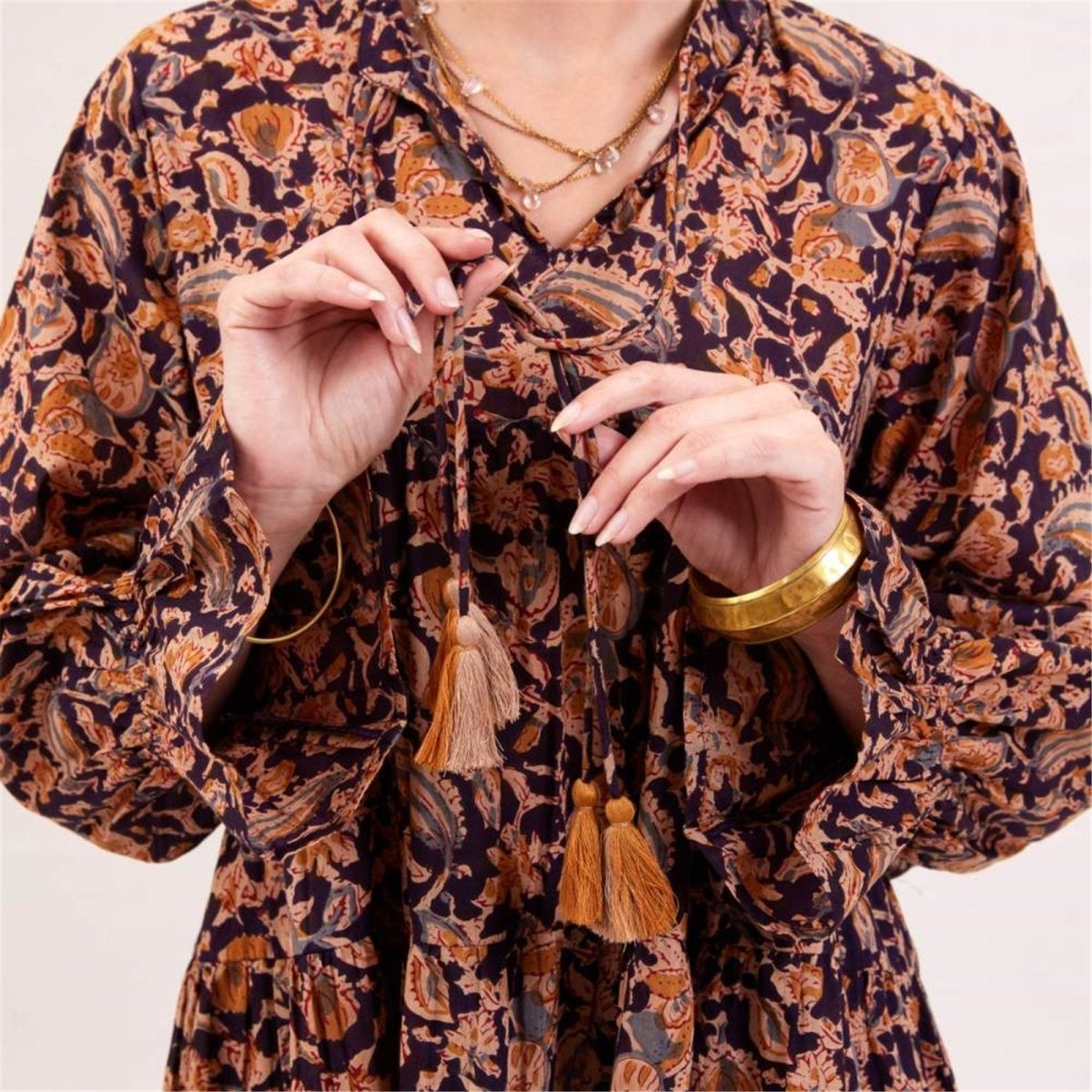 Black Spice Madine Blouse with Ruffle Sleeve Tunic - rockflowerpaper