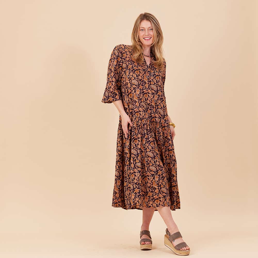 Black Spice Madine Drop Waist Maxi Dress Dress - rockflowerpaper