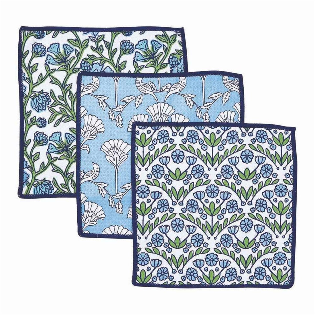 Blaire Blue blu Dish Cloth Set of 3 Reusable Dish Cloth - rockflowerpaper