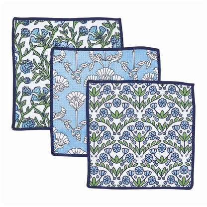 Blaire Blue blu Dish Cloth Set of 3 Reusable Dish Cloth - rockflowerpaper