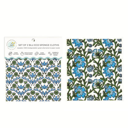 Blaire Blue blu Eco Sponge Cloths (Set of 2) Eco Cloth - rockflowerpaper