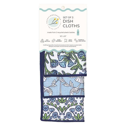 Blaire Blue Eco Dish Cloth (Set of 3) Reusable Dish Cloth - rockflowerpaper