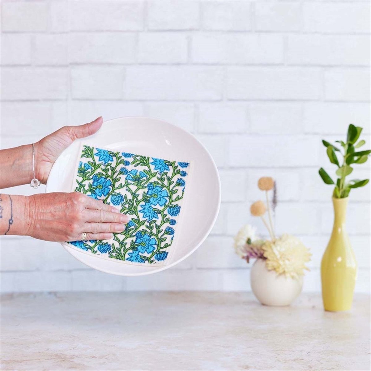 Blaire Blue Eco - Friendly blu Sponge Cloth - Set of 2 Eco Cloth - rockflowerpaper