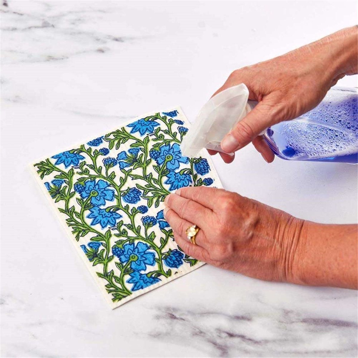 Blaire Blue Eco - Friendly blu Sponge Cloth - Set of 2 Eco Cloth - rockflowerpaper