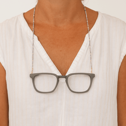 Blue Beaded Lanyard Necklace for Glasses or Face Mask MASK - NECKLACE - rockflowerpaper