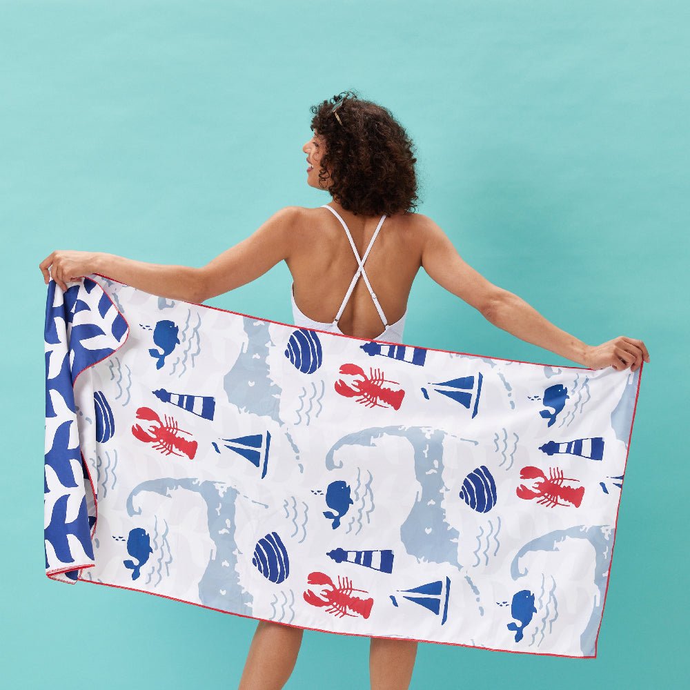 Blue Fin Reversible Eco Beach Towel Beach Towel - rockflowerpaper