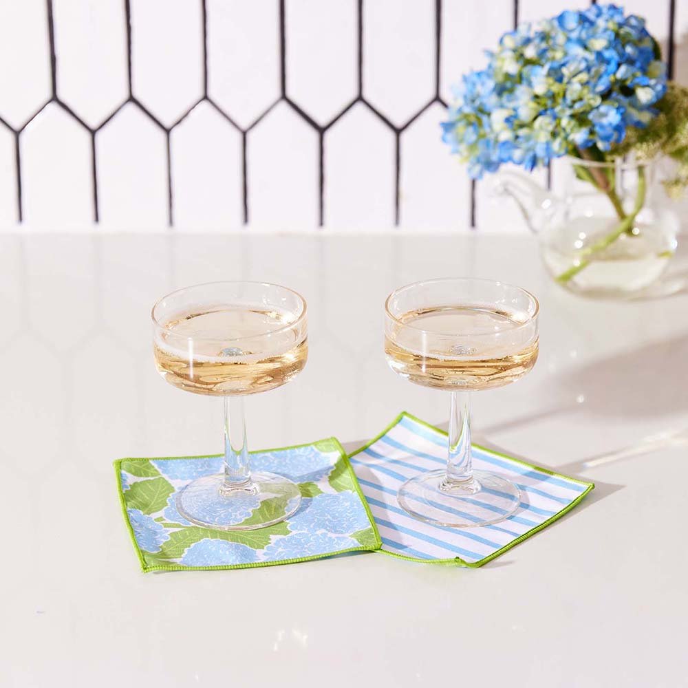 Blue Hydrangea blu Kitchen Reusable Cocktail Napkins Set of 8 Reusable Cocktail Napkin - rockflowerpaper