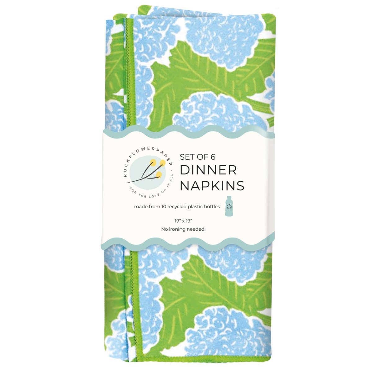 Blue Hydrangea Eco Dinner Napkins (Set of 6) Dinner Napkin - rockflowerpaper