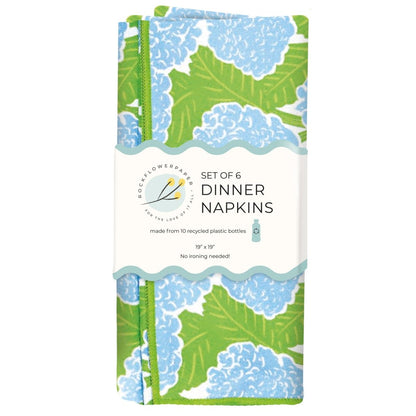 Blue Hydrangea Eco Dinner Napkins (Set of 6) Dinner Napkin - rockflowerpaper