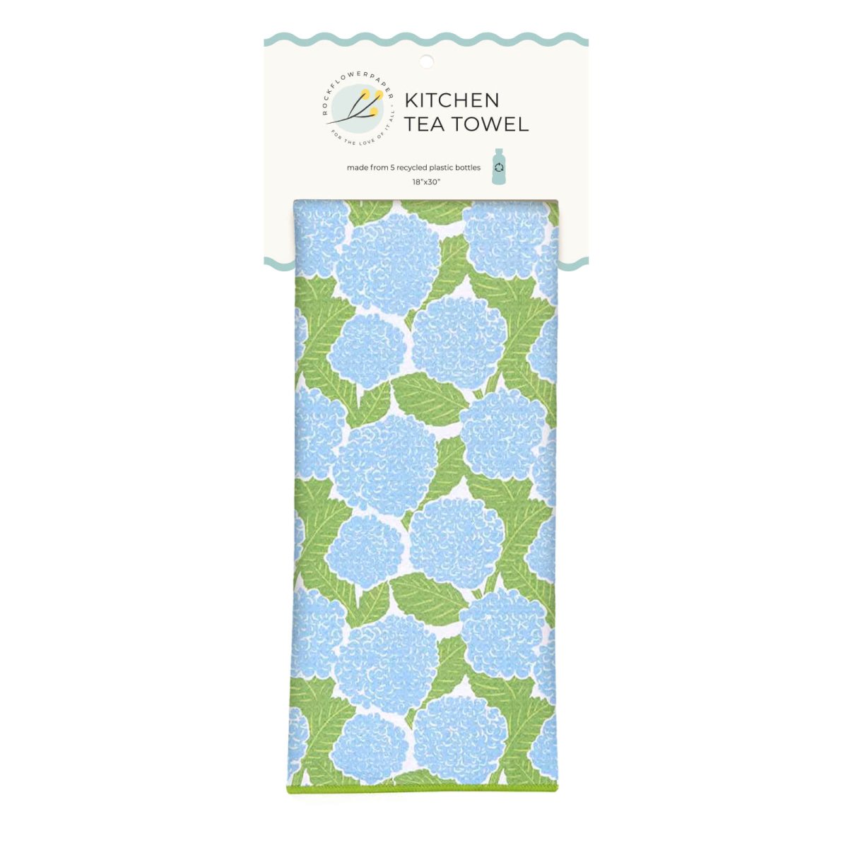 Blue Hydrangea Eco Kitchen Tea Towel Tea Towel - rockflowerpaper