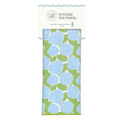 Blue Hydrangea Eco Kitchen Tea Towel Tea Towel - rockflowerpaper