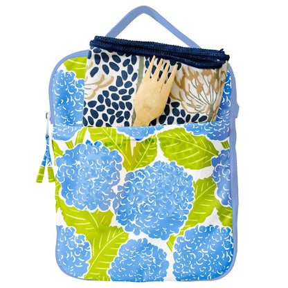Blue Hydrangea Lunch Tote Lunch Tote - Rockflowerpaper