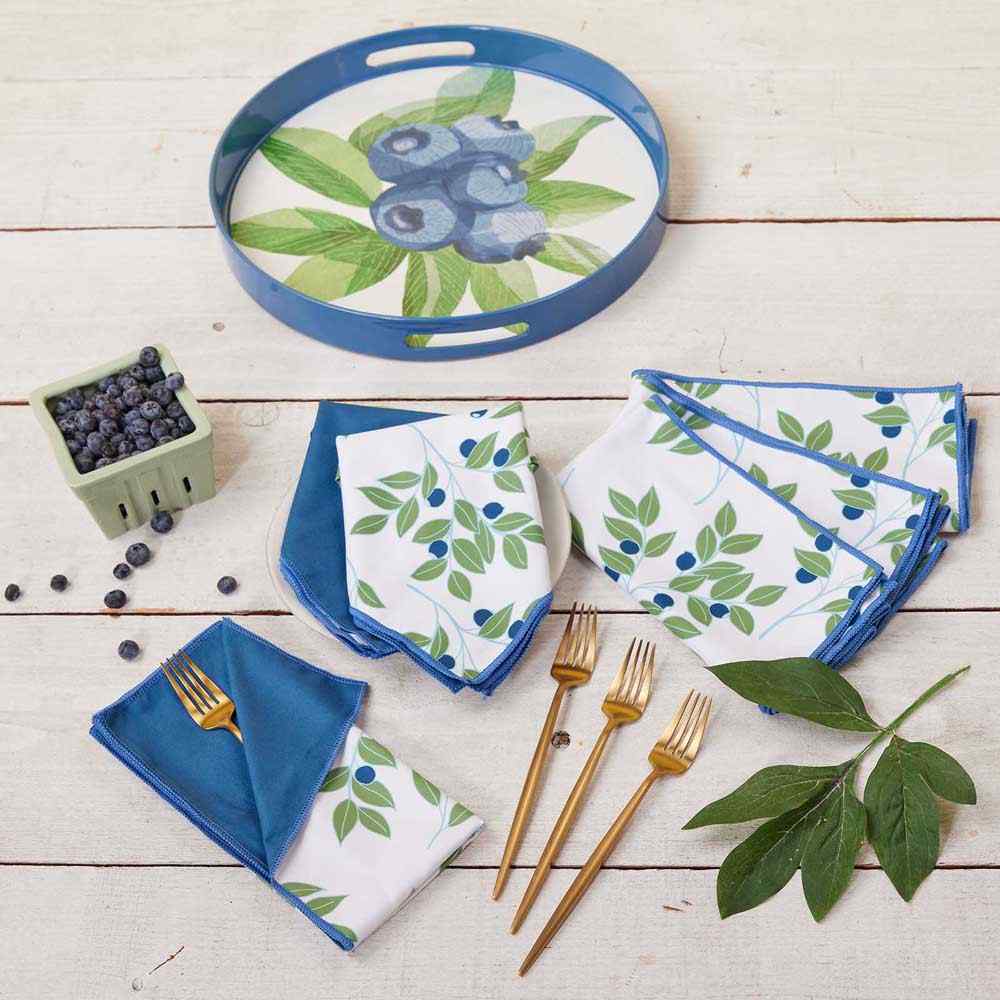 Blueberries blu Dinner Napkin Dinner Napkin - rockflowerpaper