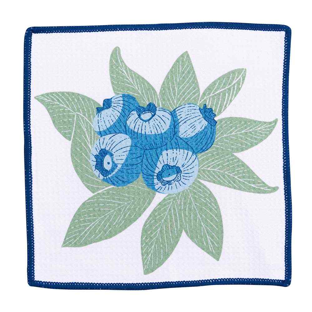 Blueberry Bunch blu Kitchen Dish Cloths (Set of 3) Reusable Dish Cloth - rockflowerpaper