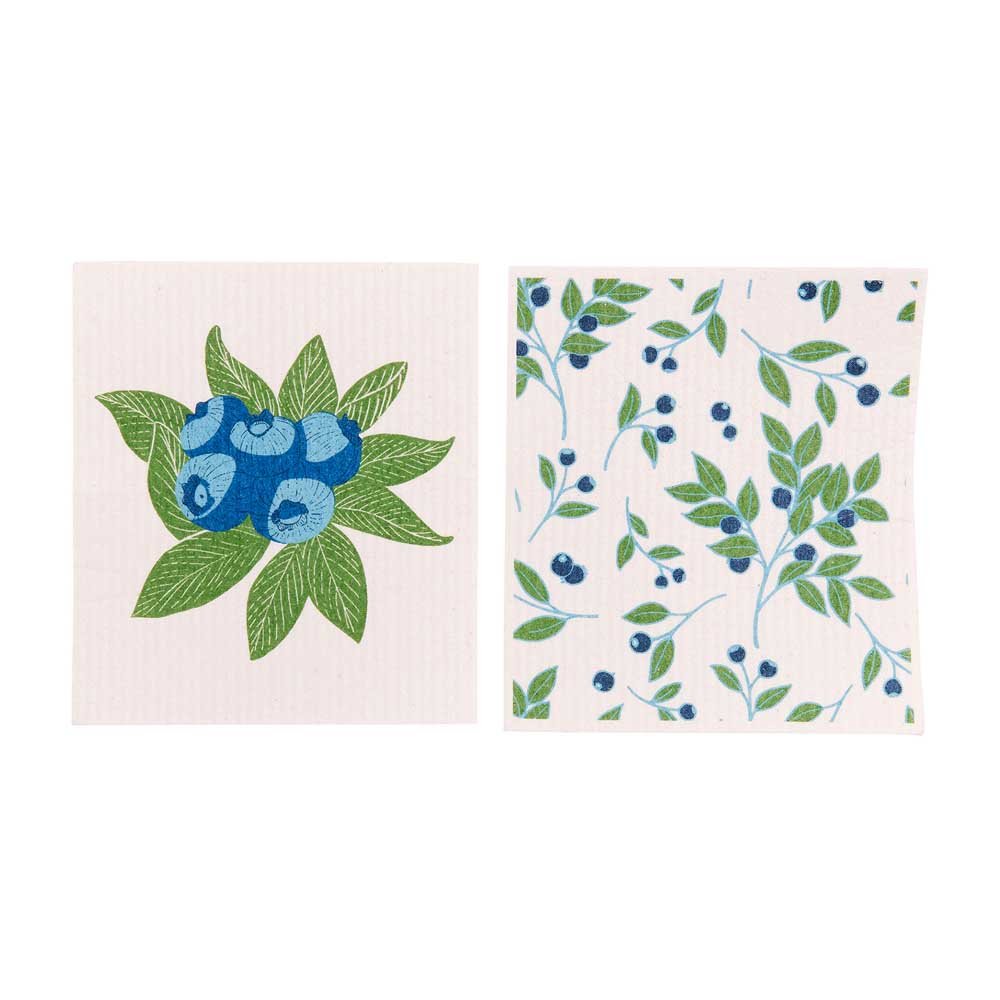 Blueberry Bunch Eco - Friendly blu Sponge Cloth - Set of 2 Eco Cloth - rockflowerpaper