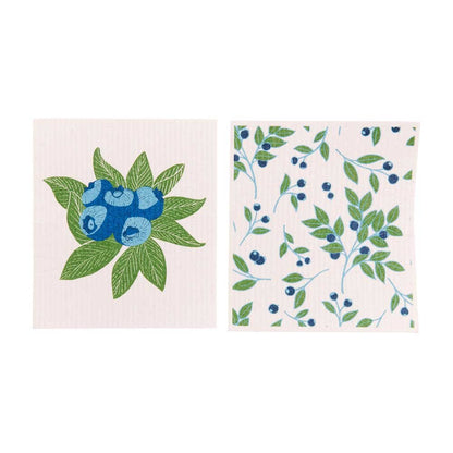 Blueberry Bunch Eco - Friendly blu Sponge Cloth - Set of 2 Eco Cloth - rockflowerpaper