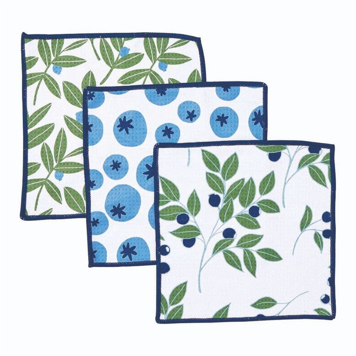 Blueberry Medley blu Dish Cloth Set of 3 Reusable Dish Cloth - rockflowerpaper