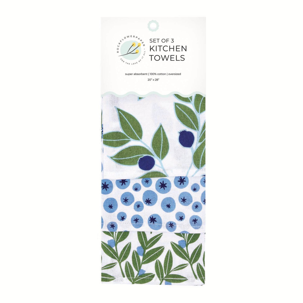 Blueberry Medley Cotton Kitchen Towels (Set of 3) Cotton Kitchen Towel - rockflowerpaper
