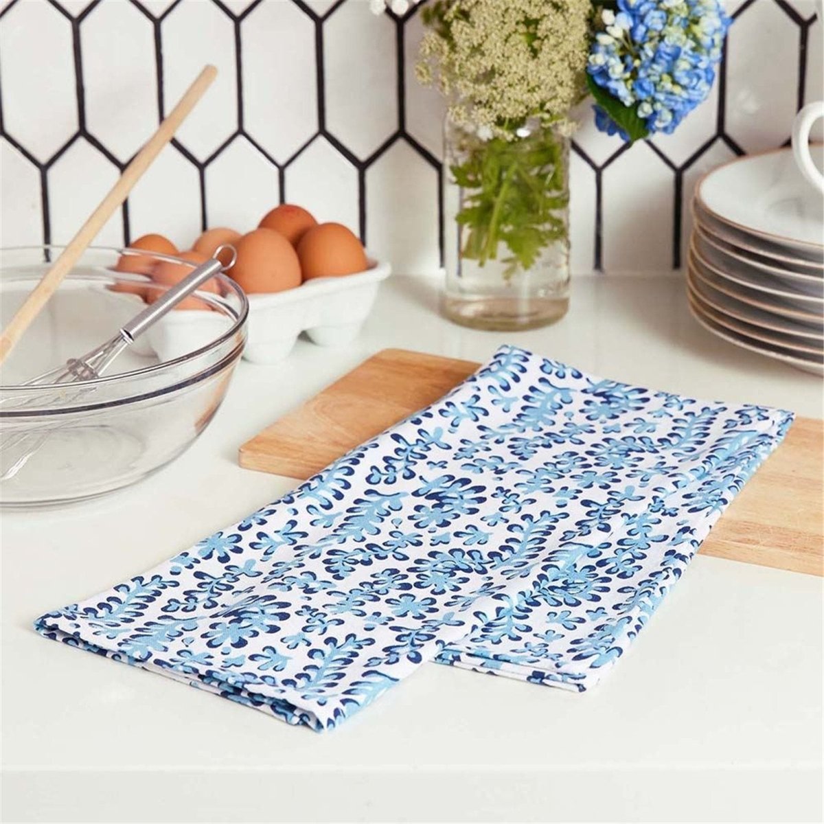 Blueberry Medley Cotton Kitchen Towels (Set of 3) Cotton Kitchen Towel - rockflowerpaper