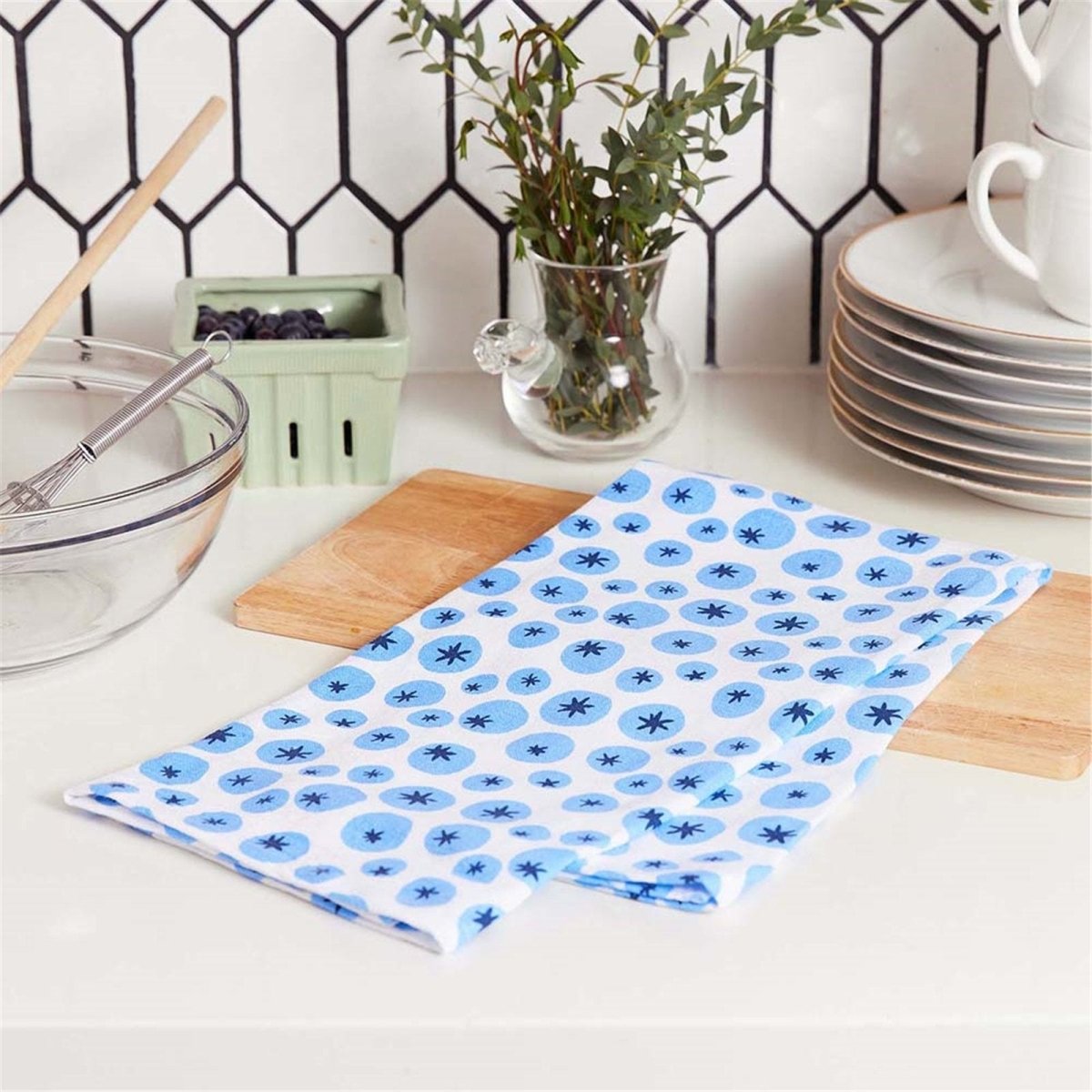 Blueberry Medley Cotton Kitchen Towels (Set of 3) Cotton Kitchen Towel - rockflowerpaper