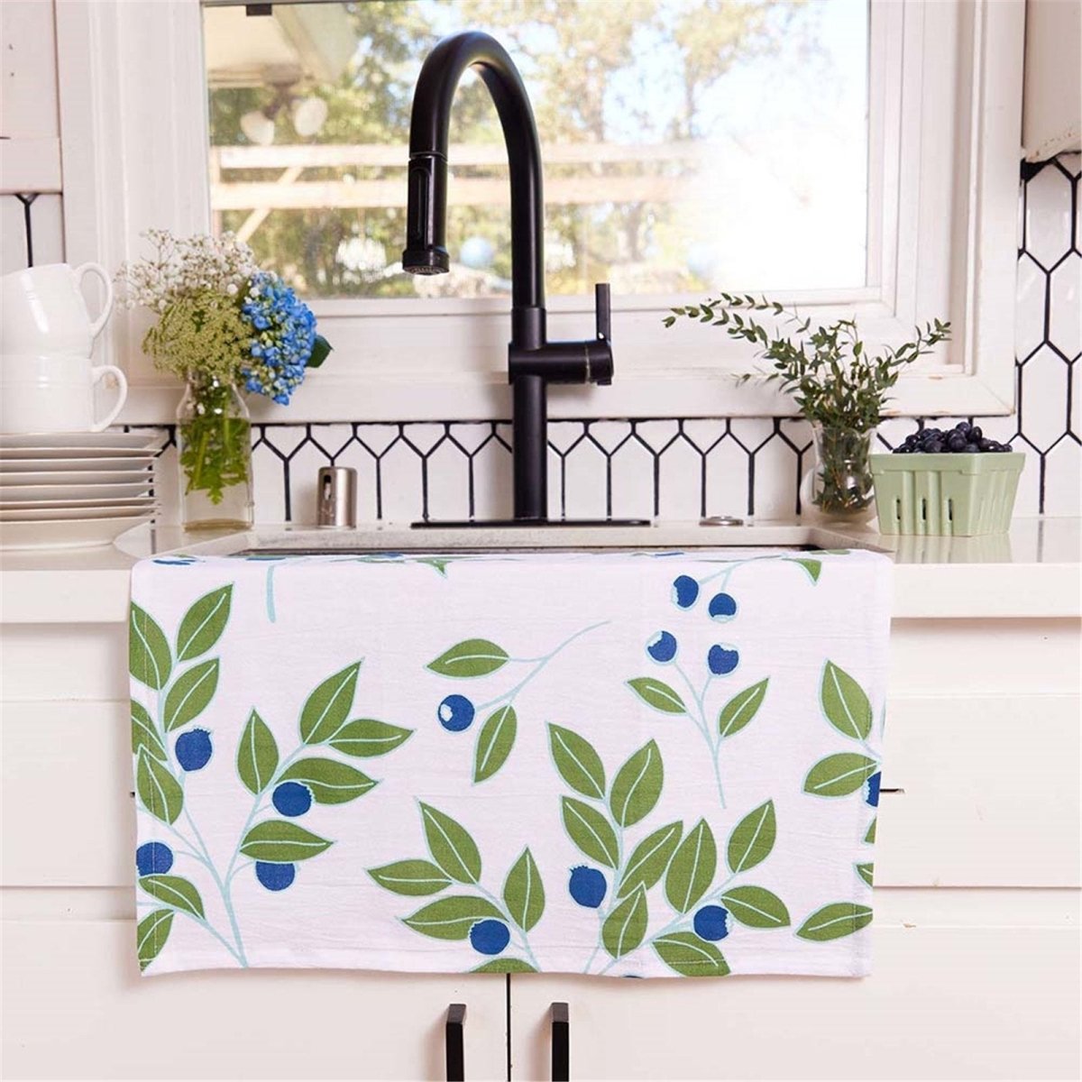 Blueberry Medley Cotton Kitchen Towels (Set of 3) Cotton Kitchen Towel - rockflowerpaper